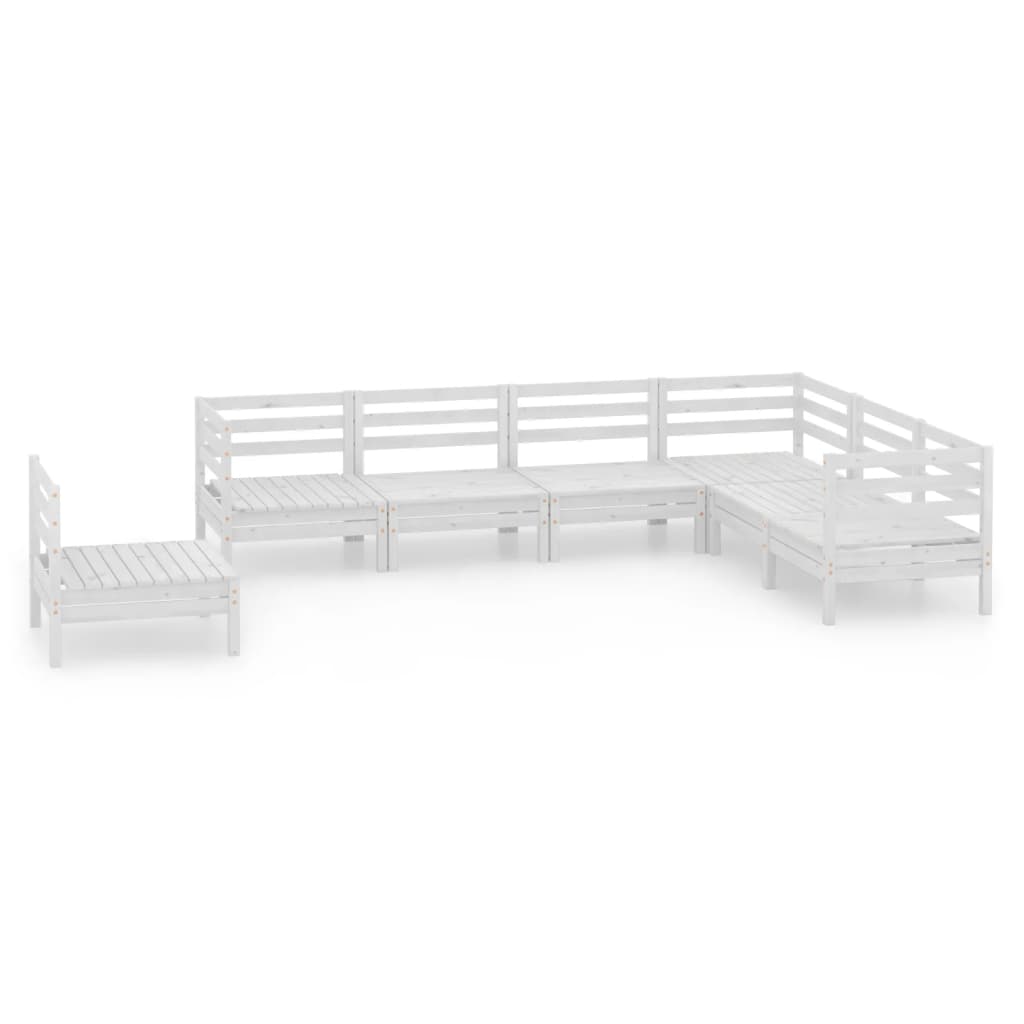 7-tlg. Garten-Lounge-Set Massivholz Kiefer Weiss